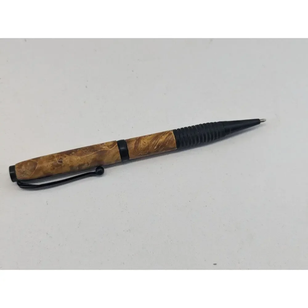 Hand Turned Pen‎ Black Finish Faux Wood Acrylic